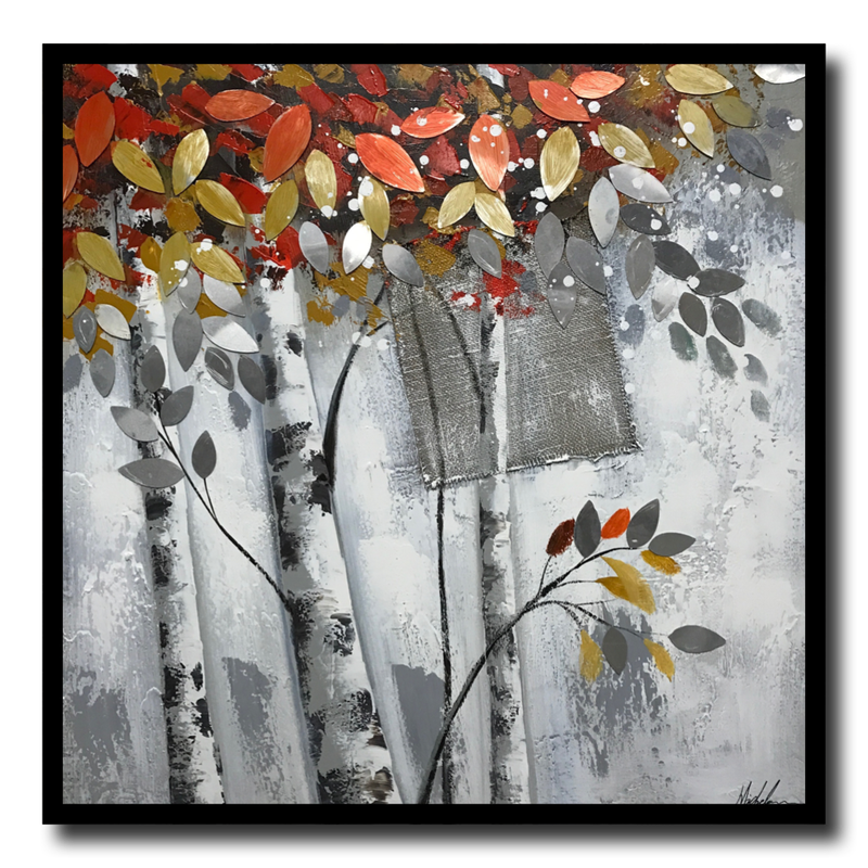 Ein Gemälde mit Birken