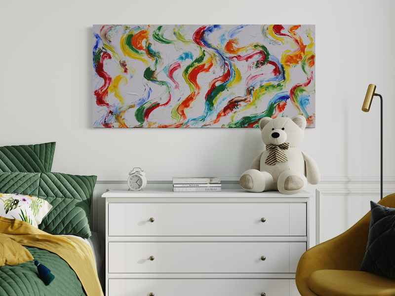 Ein Gemälde mit buntem Marmor