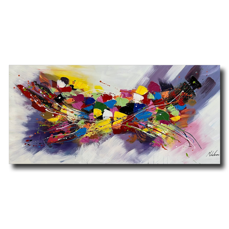 En tavla med abstrakt motiv