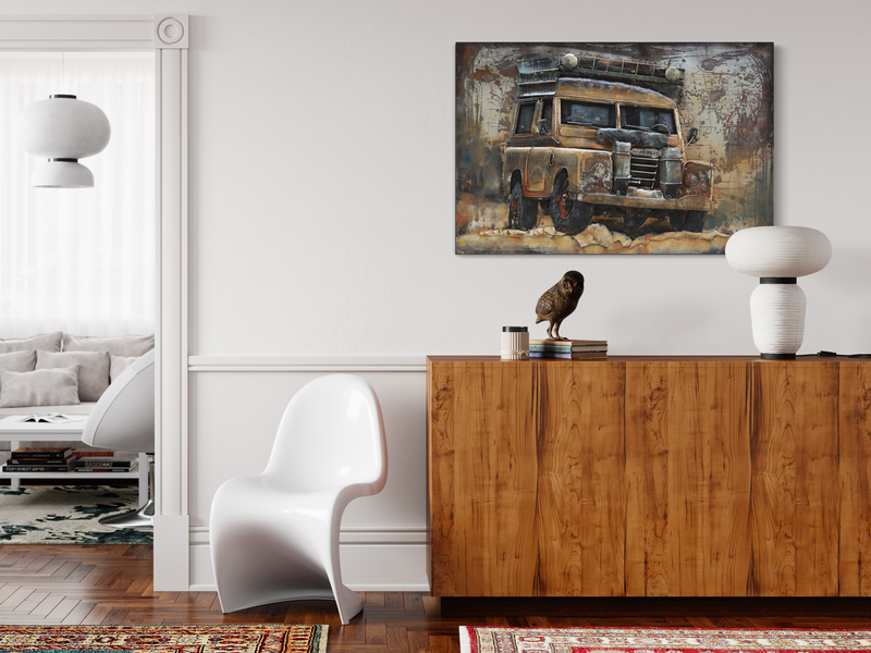 Et billede med en Land Rover Defender.