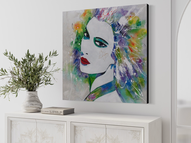 En tavla med en kvinna