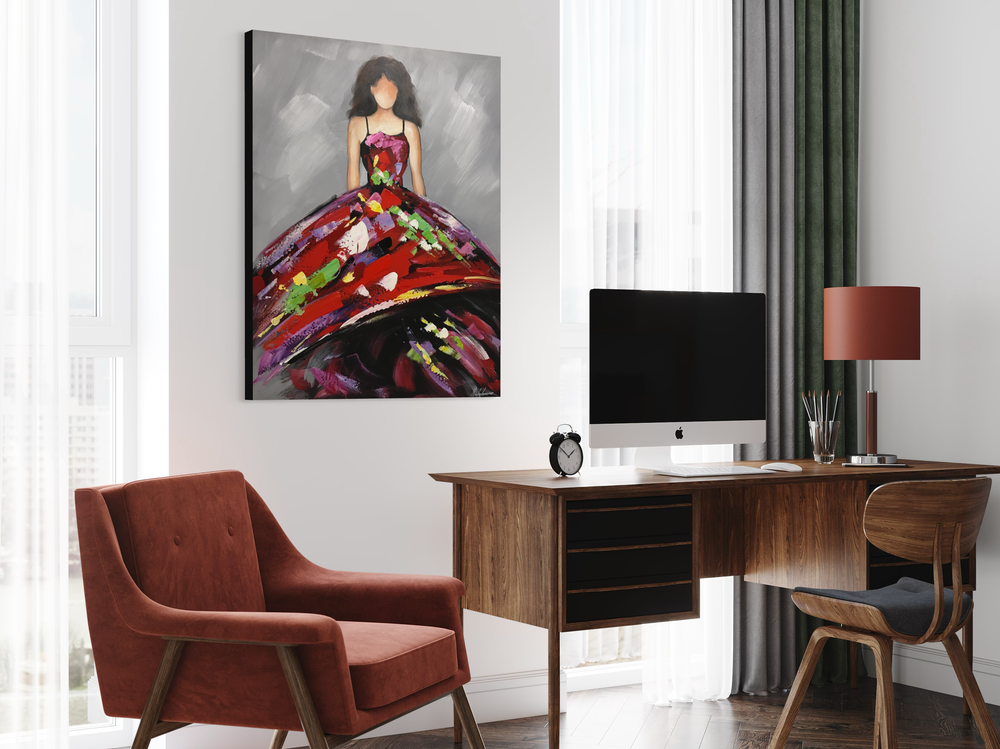 En tavla med en kvinna