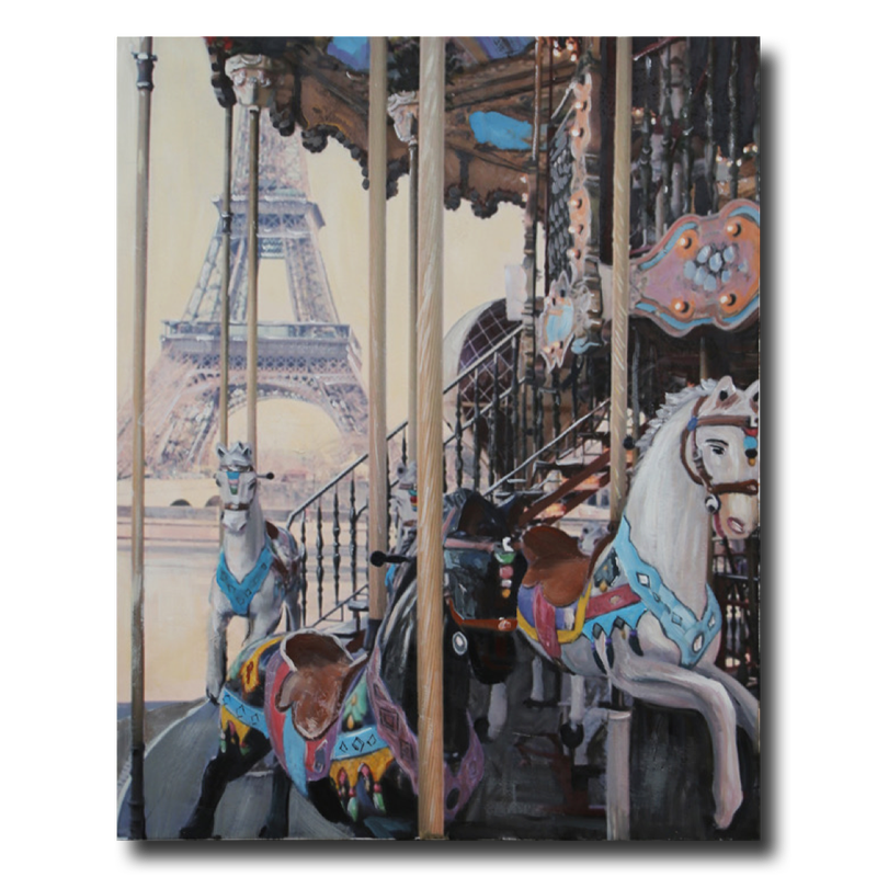 En tavla med en karusell