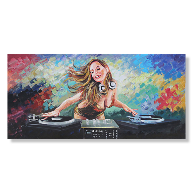 Ein Gemälde mit einem DJ