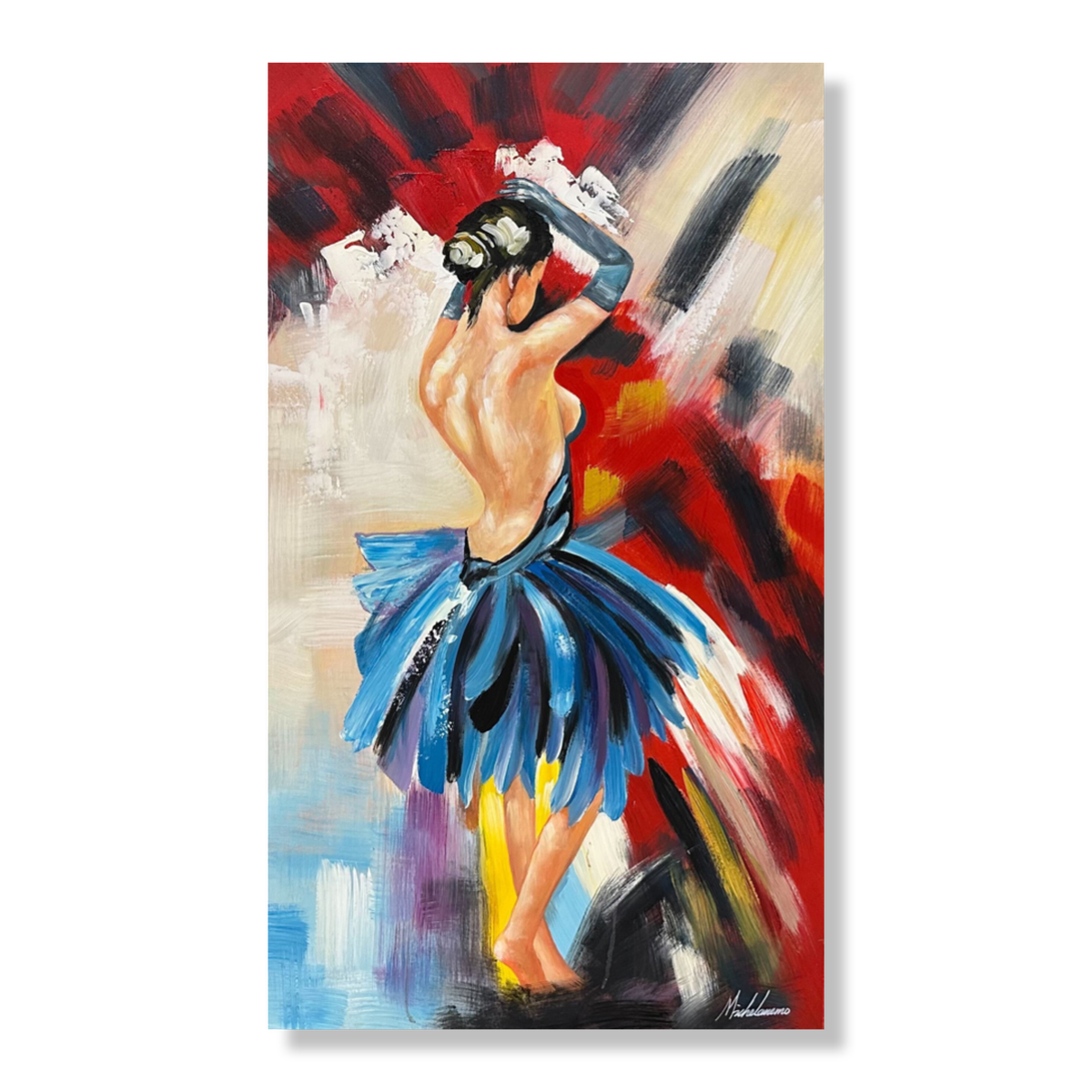 En målning med en kvinna