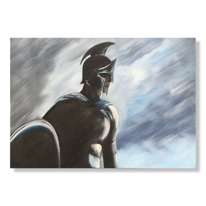 En tavla med en soldat