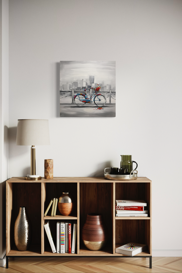 En tavla med en cykel