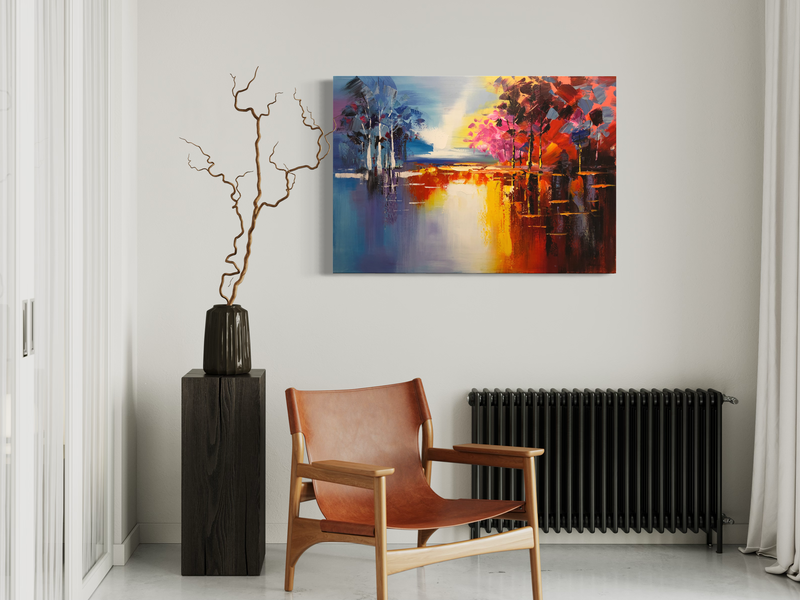 En tavla med ett landskap