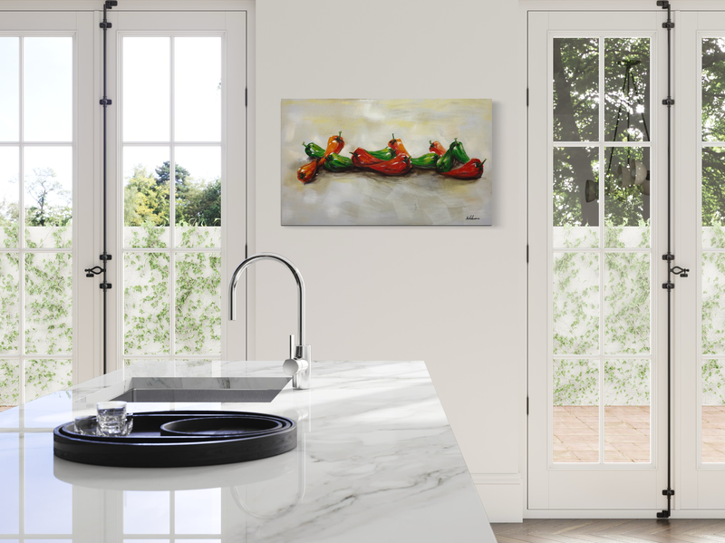 A painting with chilis