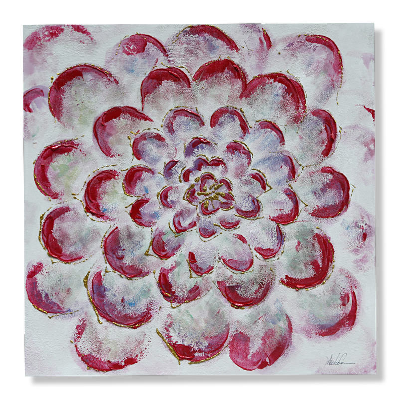 En tavla med röda färger