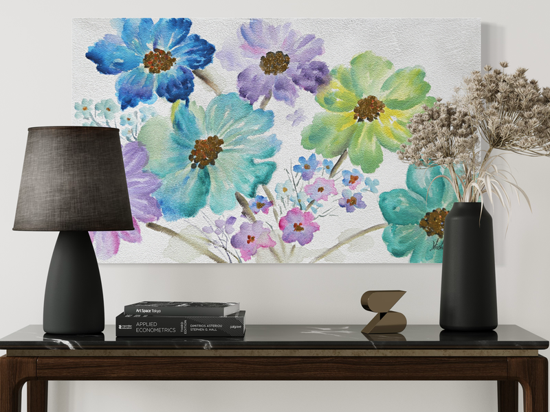 A painting with flowers
