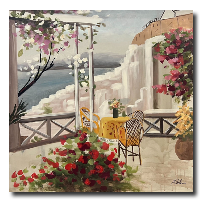 Obraz ze stolikiem dla dwojga