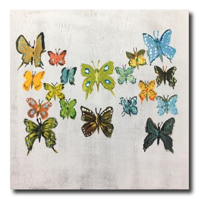 En tavla med fjärilar
