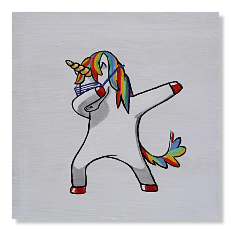 En tavla med en unicorn