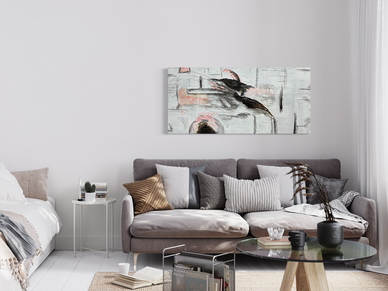 En tavla med rosa toner