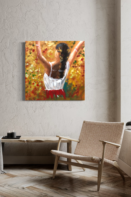 Een kleurrijk schilderij