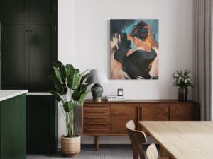 En målning med en kvinna