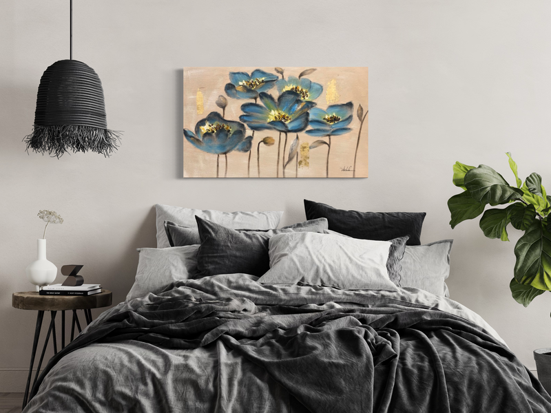 Obraz z niebieskimi kwiatami