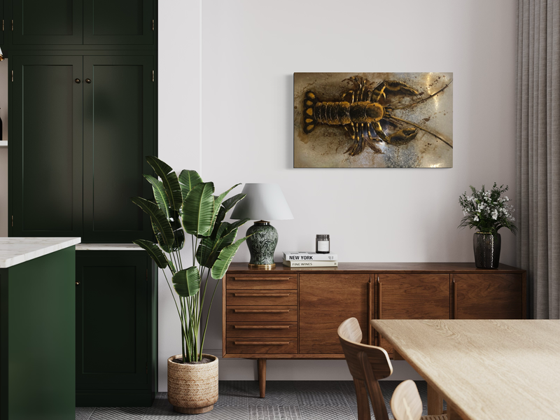 Ein Gemälde mit einem Hummer