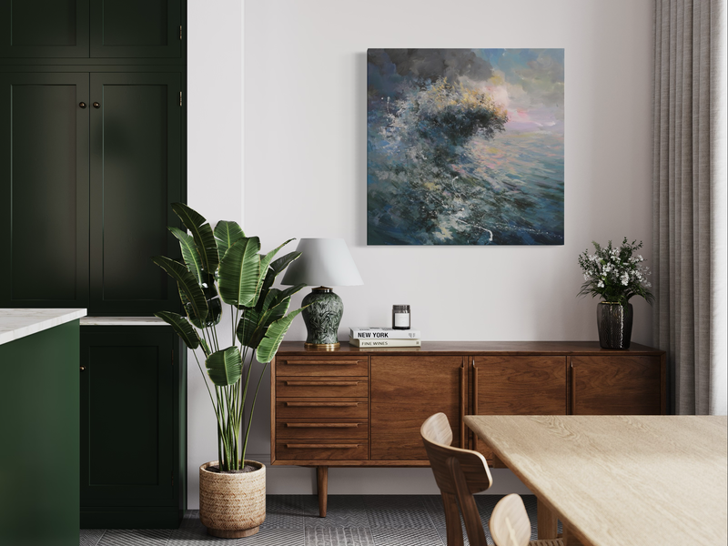 Maalaus suurella aallolla