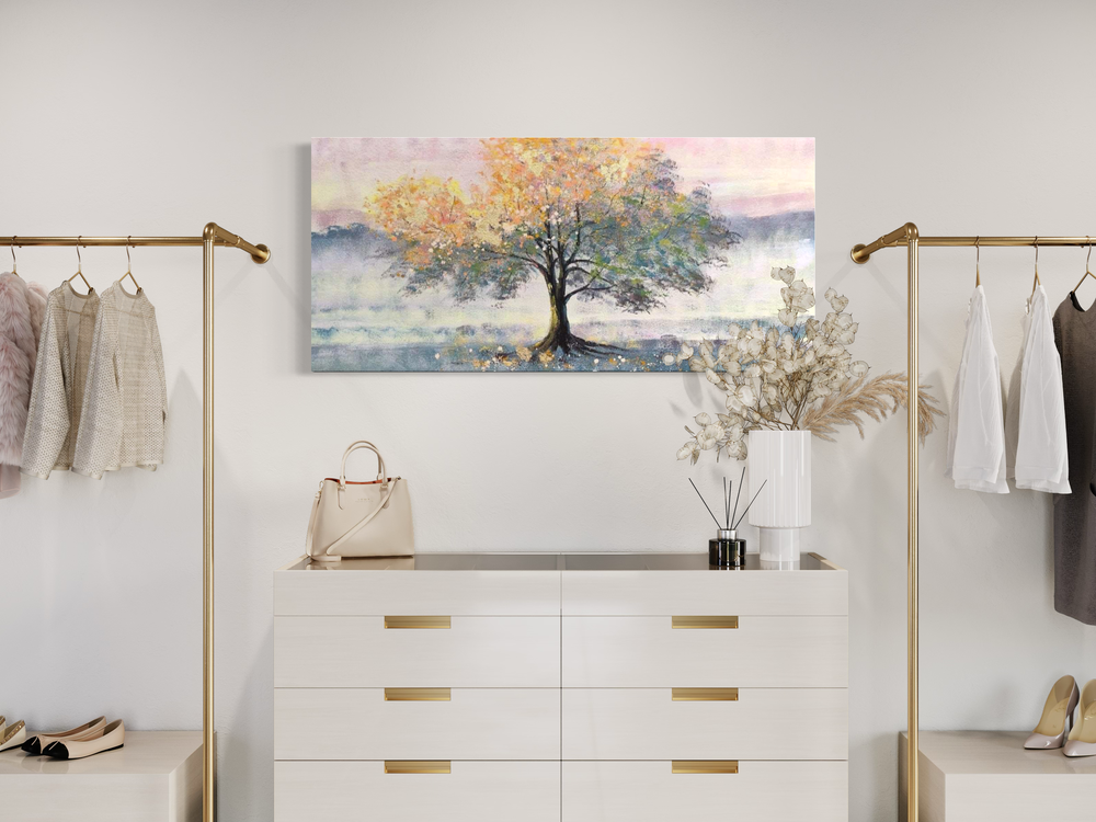 En tavla med ett träd