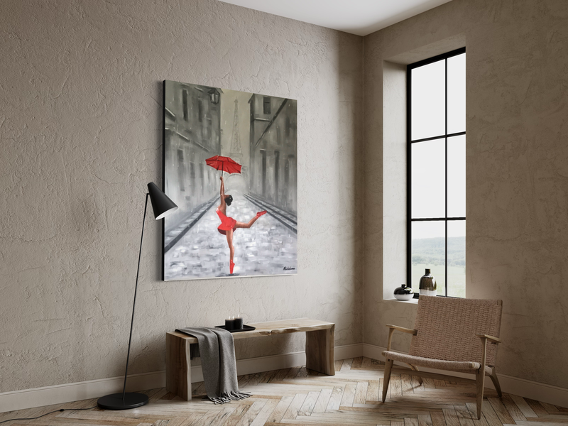 A painting with a ballerina
