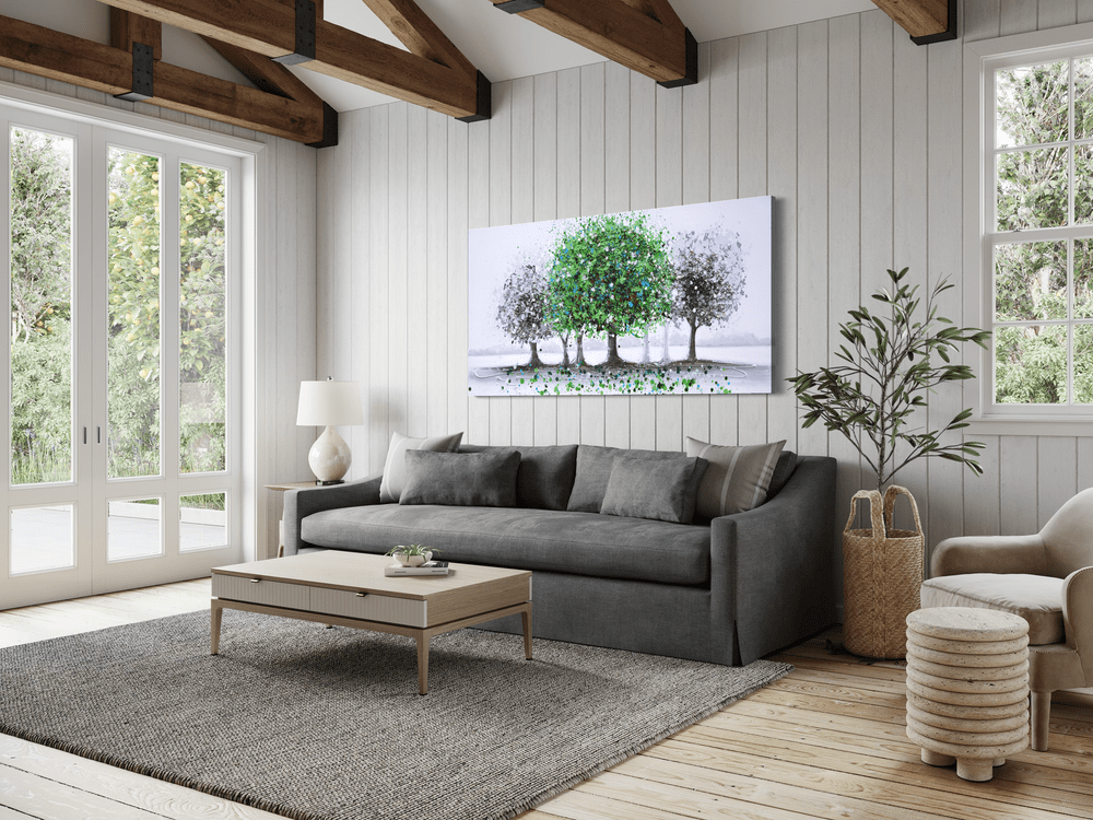 Maalaus vihreällä puulla