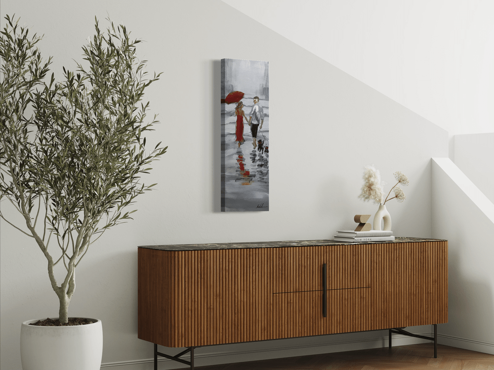 Obraz z parą na spacerze