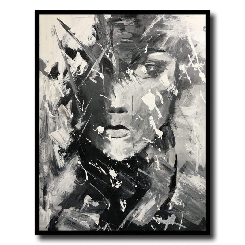 En målning med ett ansikte