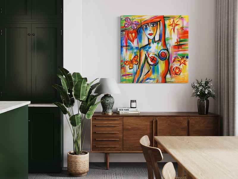 Ein Gemälde einer Frau