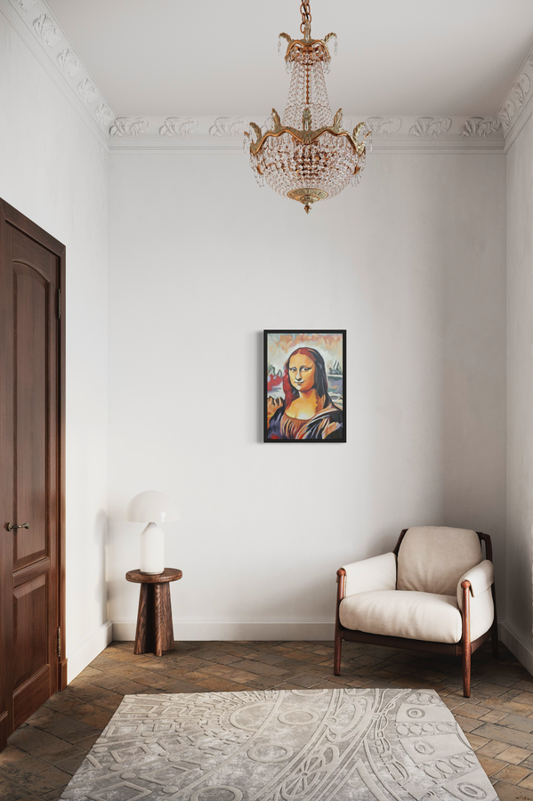 En tavla med Mona Lisa