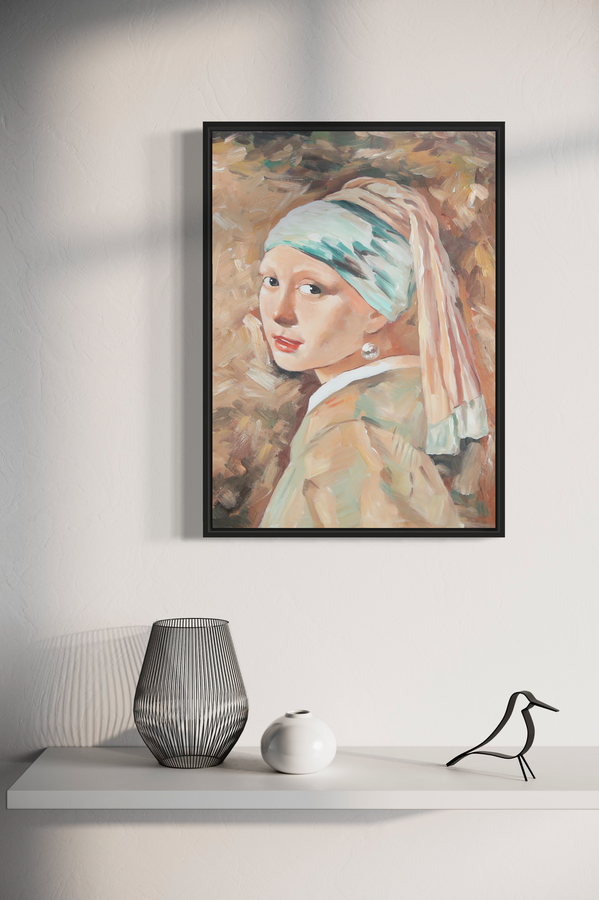 En tavla inspirerad utav Johannes Vermeer berömda målning.