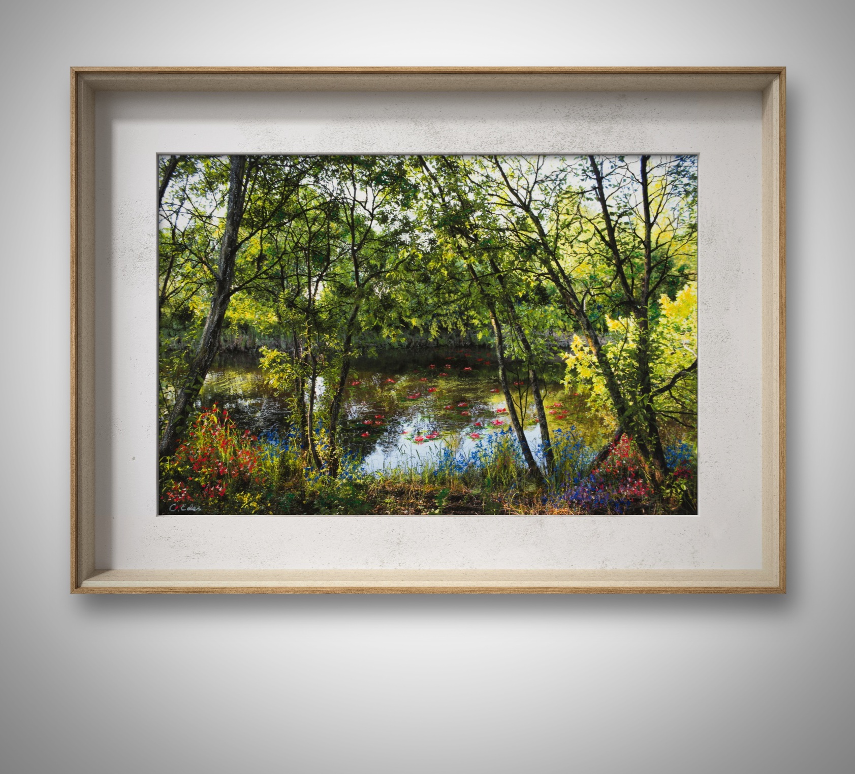 A poster with water lilies