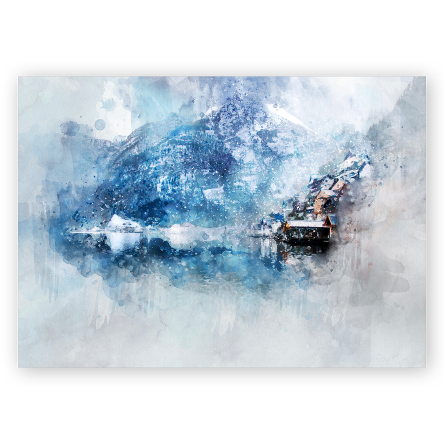 En poster med blå natur