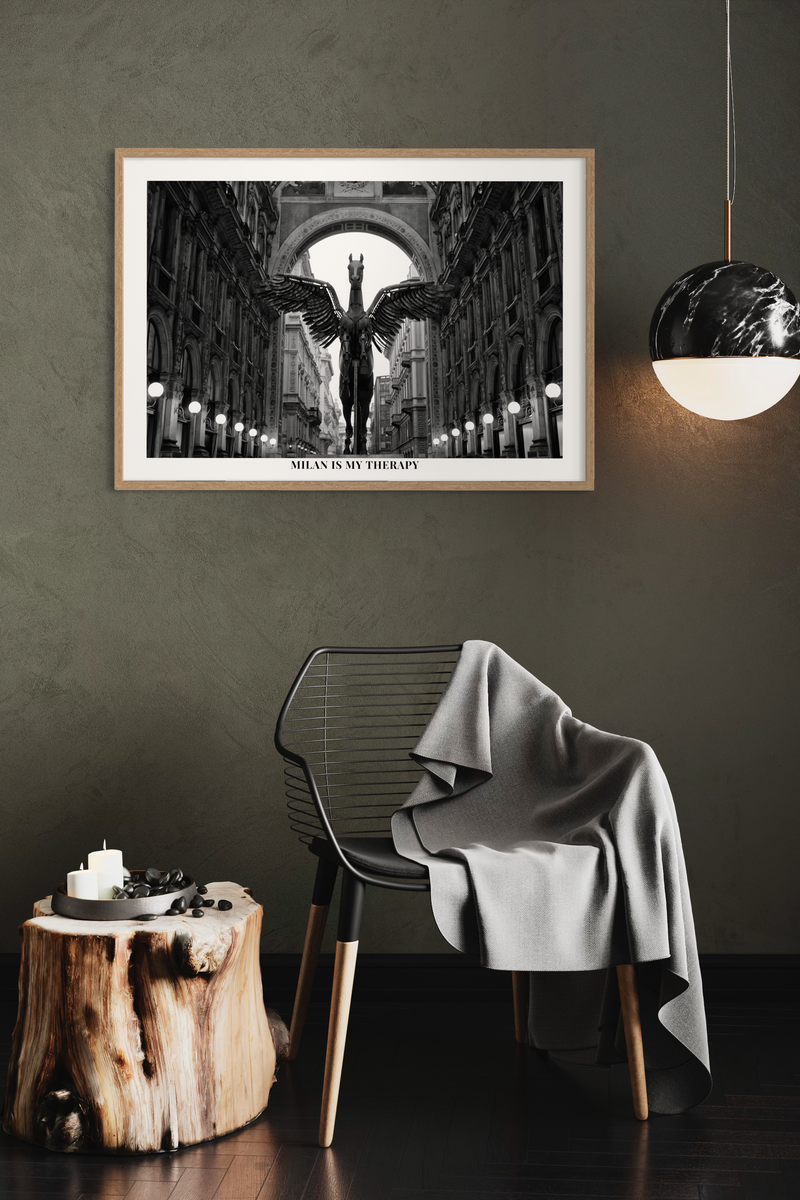 Ein Poster mit dem Pferd in Mailand