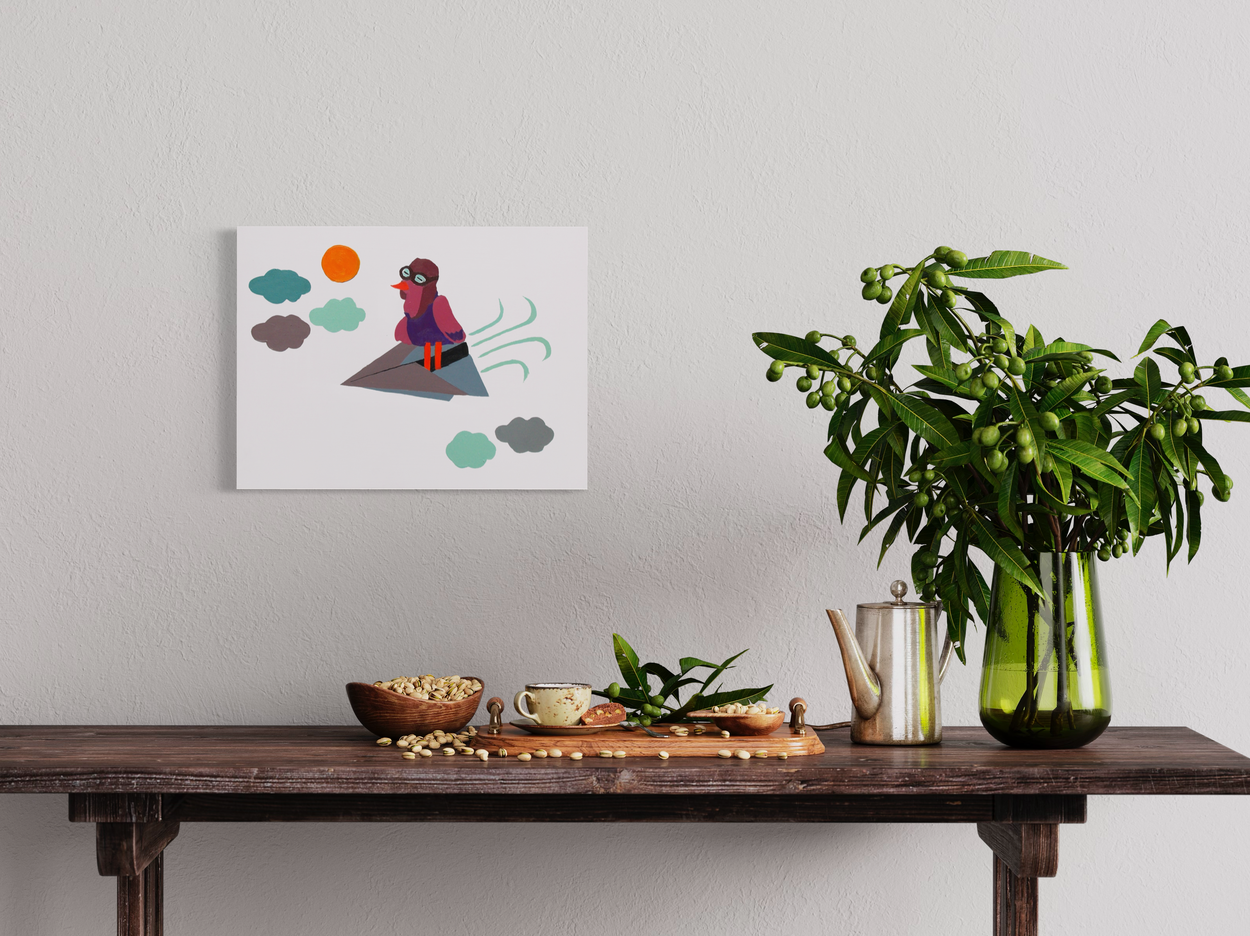 En vacker tavla med lekfullt motiv.